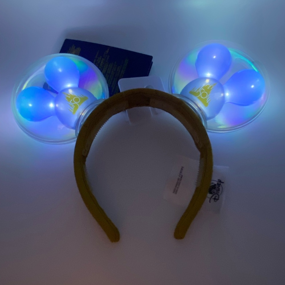 Disney Parks 50th Anniversary Light Up Balloons Minnie Mouse Ears Headba…